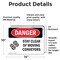 Signmission Stay Clear Of Moving Conveyors Danger Sign, Vinyl Decal, 14in W x 10in L, 2PK OS-2PACK-DS-D-1014-L-1579 - alternate 5